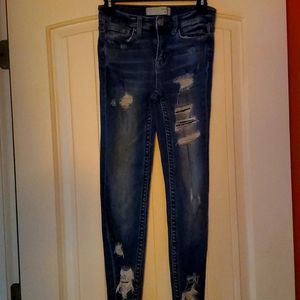 Like New! Womens Mid Rise Ankle Skinny Jeans Size 25 Bridge By Gly - Buckle